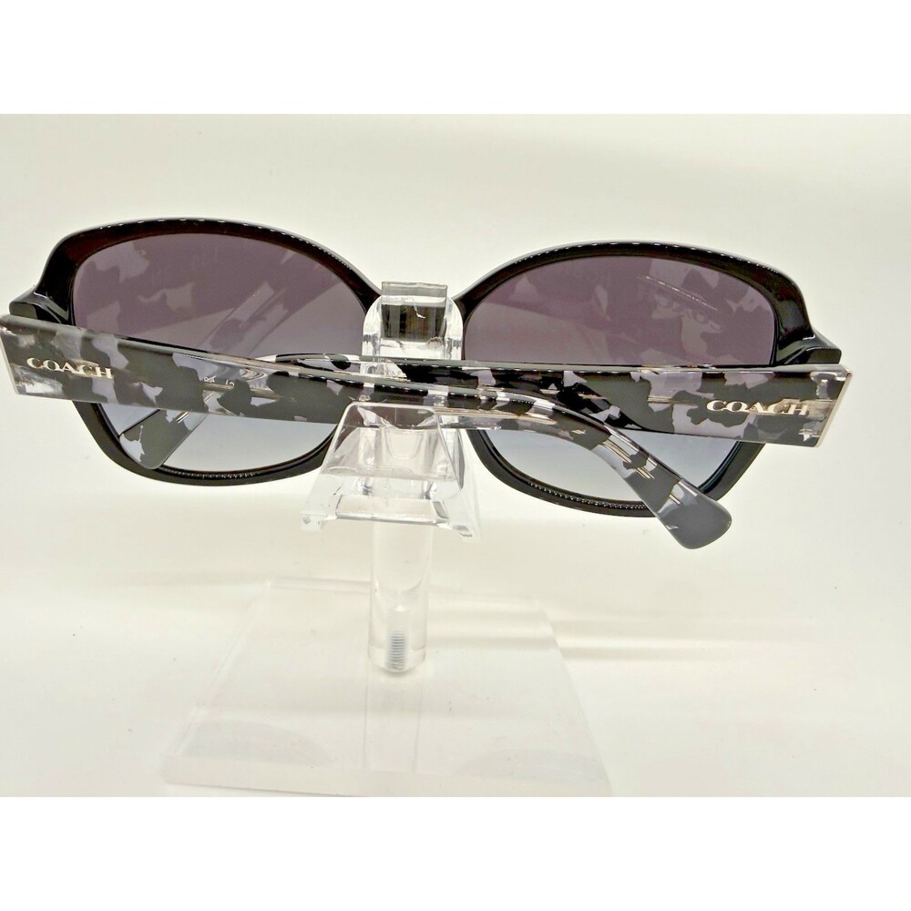 Coach HC8166 Sunglasses Black Crystal Mosaic Grey Gradient 58mm Women - Picture 6 of 16